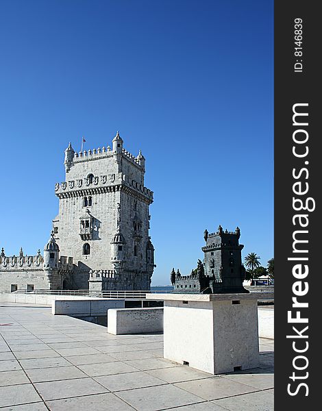 Belem Tower in Lisbon, near River Tagus, Portugal