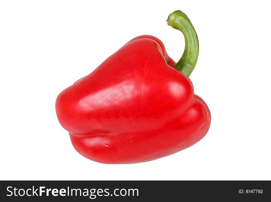 Fresh red pepper isolated on white