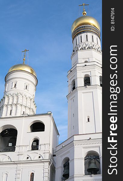 Russian church on blue sky