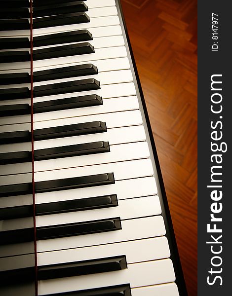Close up of keys on a piano. Close up of keys on a piano