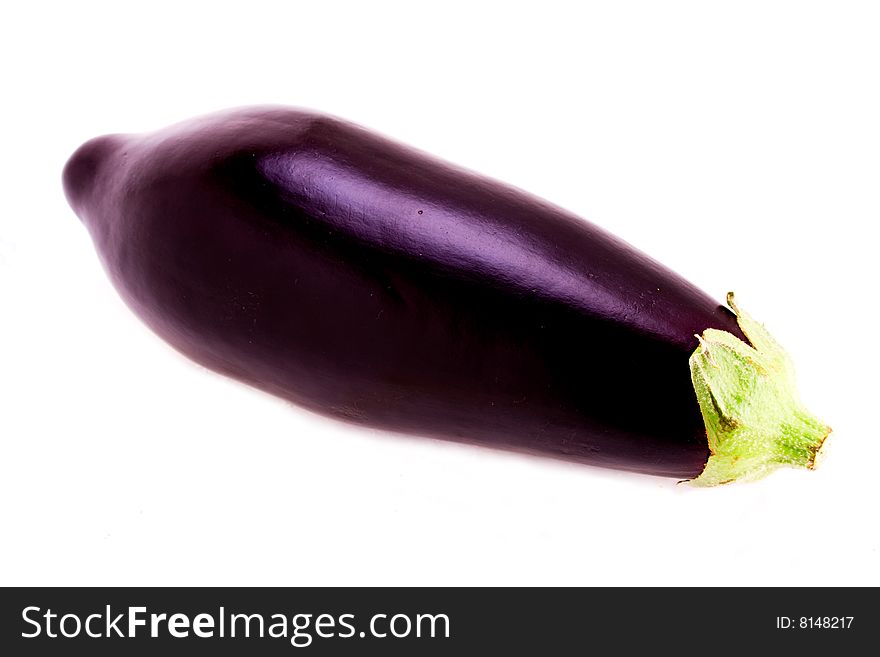 An single aubergine isolated on white background