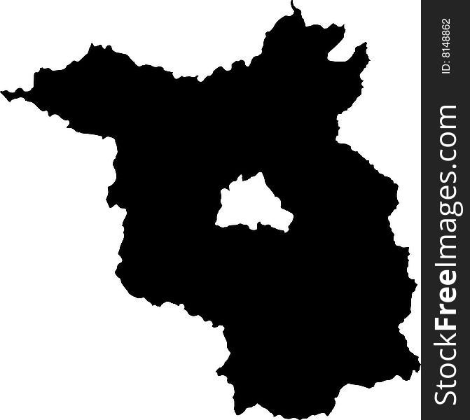 Black vector map of brandenburg
