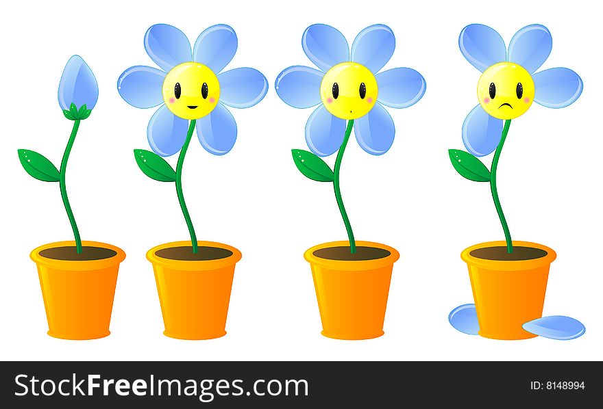 4 flowers isolated on white background. EPS and JPEG. 4 flowers isolated on white background. EPS and JPEG.