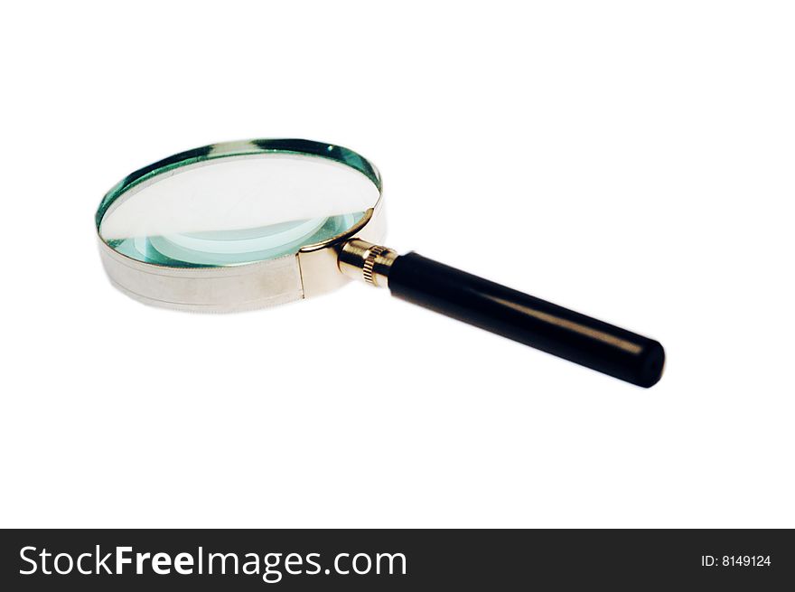 Magnifying-glass on a white background