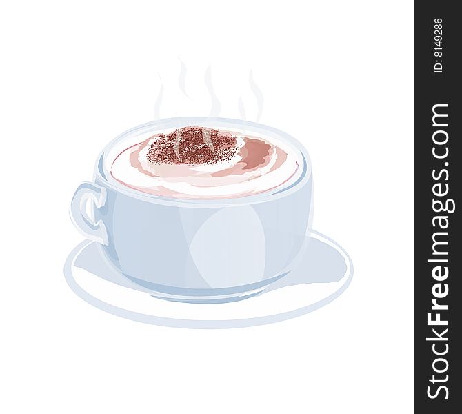 Realistic colorful illustration of a milk and coffee