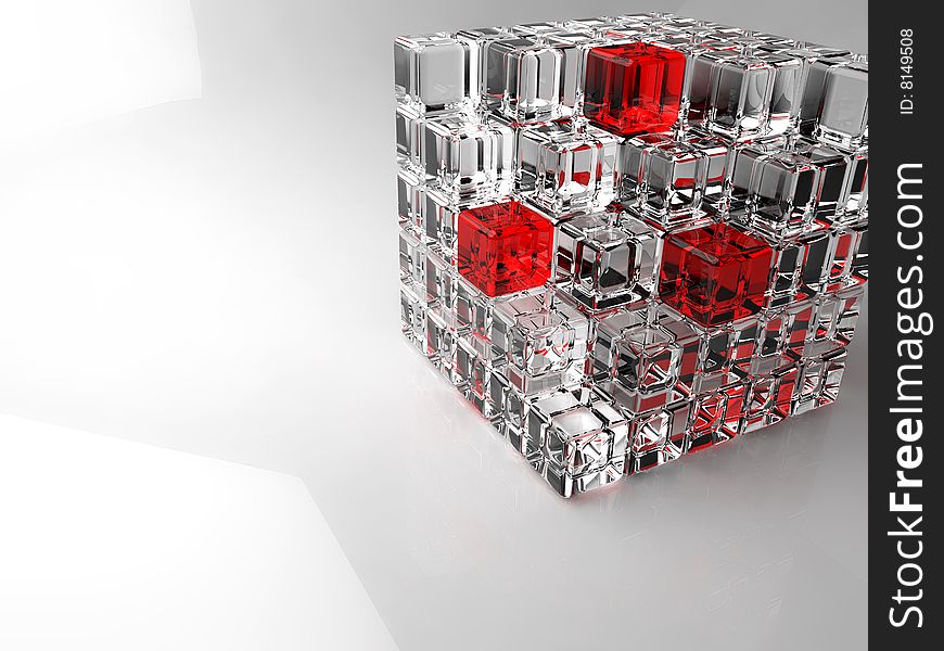 3D Glass Cube