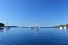 Sailing Boats Mooring At Croatian Islands Stock Images Sailing Boats Mooring At Croatian Islands Stock Images