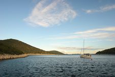 Sailing Boat Mooring At Croatian Islands Stock Photo Sailing Boat Mooring At Croatian Islands Stock Photo