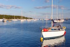 Sailing Boats Mooring At Croatian Islands Royalty Free Stock Images Sailing Boats Mooring At Croatian Islands Royalty Free Stock Images