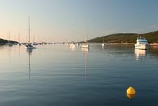 Sailing Boats Mooring At Croatian Islands Stock Photo