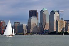 Sail Boats & NYC Royalty Free Stock Images Sail Boats & NYC Royalty Free Stock Images