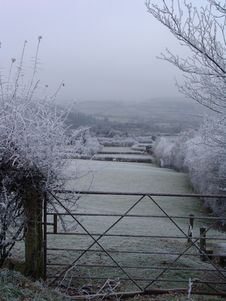 Frosty Farmland In Wales Royalty Free Stock Photos