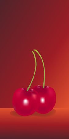 Cherries Isolated Dark Background Stock Photo