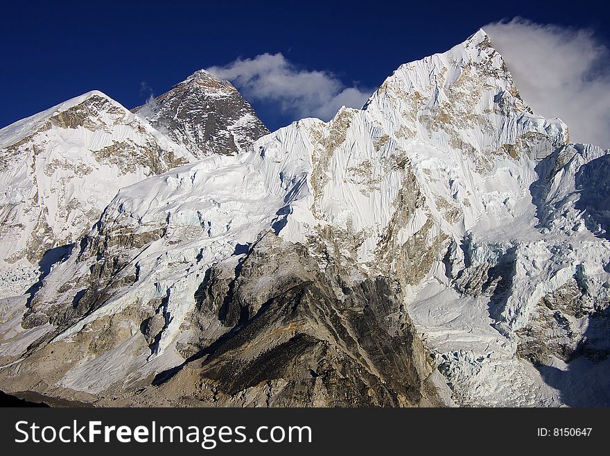 On a photo:Everest & Nupse from Kalapattar, 5545m