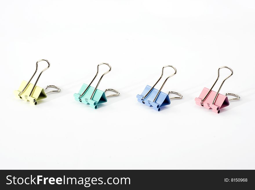 The brightly colored metal clip