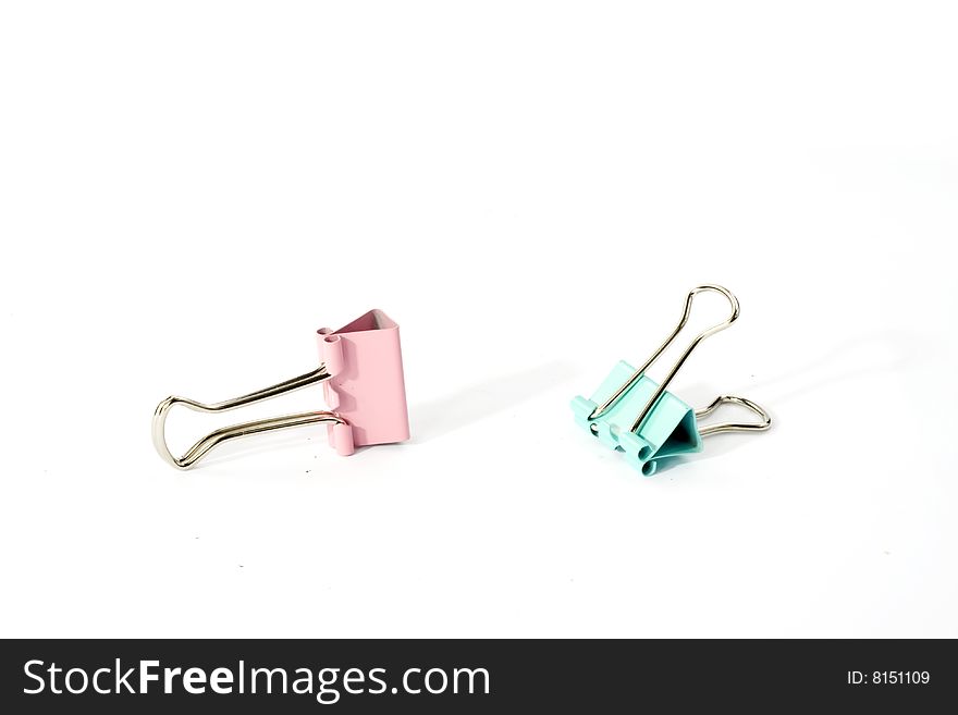 The brightly colored metal clip