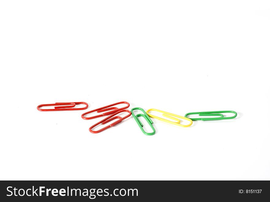 Paper clip on white background