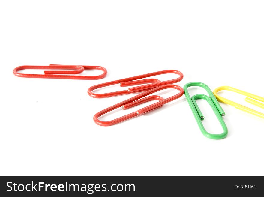 Paper clip on white background