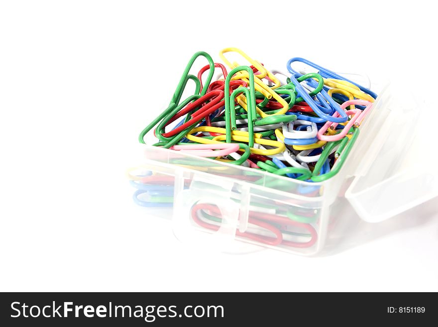 Paper clip on white background