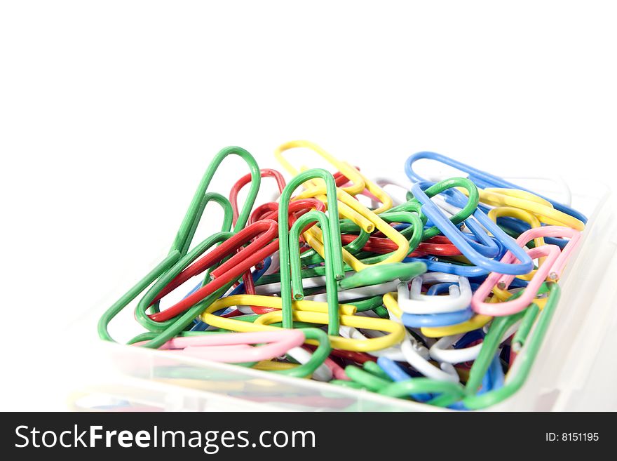 Paper clip on white background