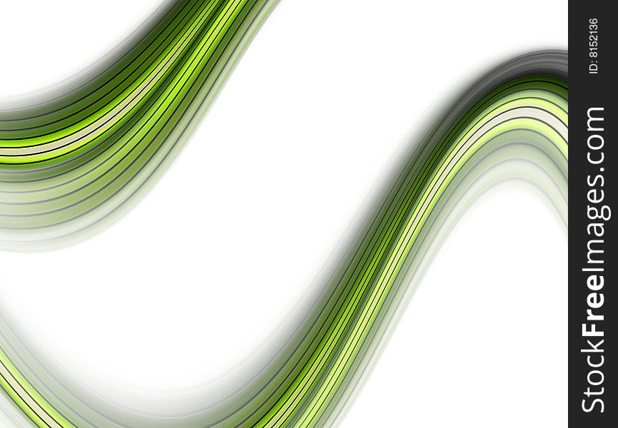 Green dynamic wave on white background, illustration. Green dynamic wave on white background, illustration