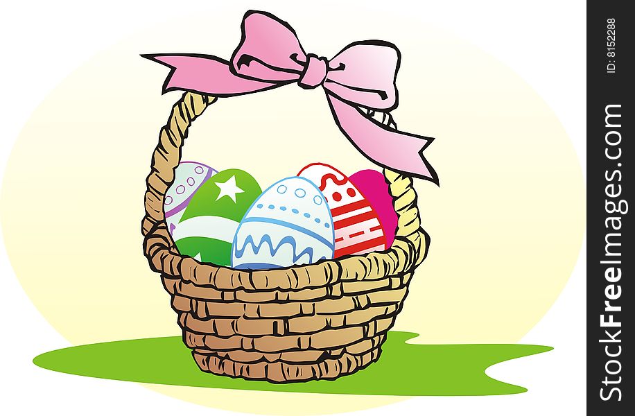 A basket of eggs for easter