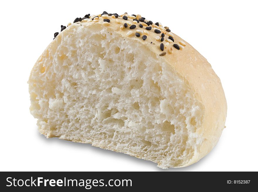 Fresh bread roll, isolated over white background. Fresh bread roll, isolated over white background