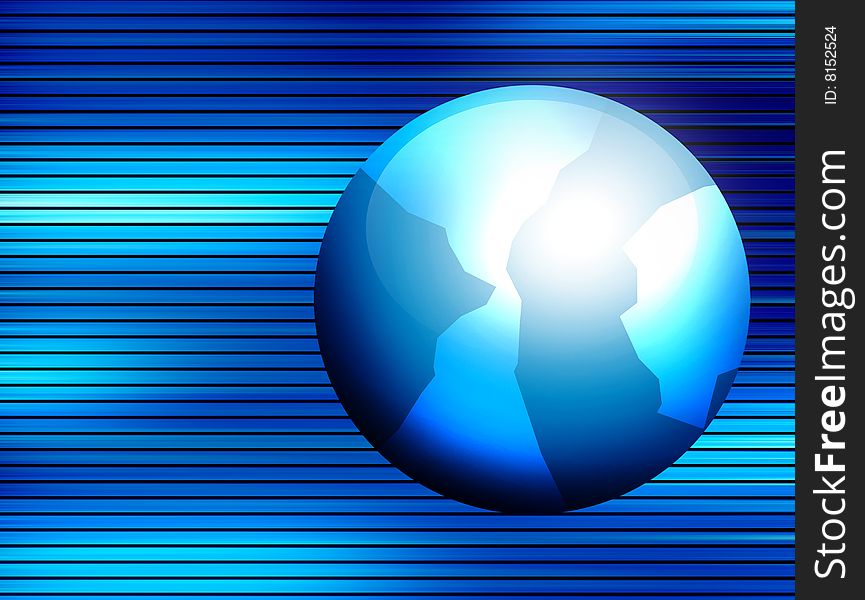 World on blue background. computer generated image. World on blue background. computer generated image
