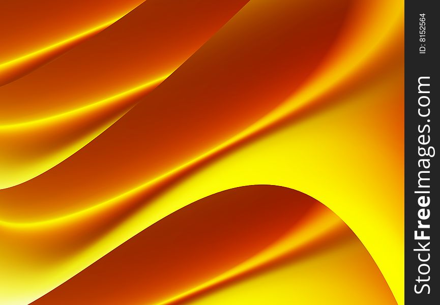 Orange dynamic waves with light effects. illustration. Orange dynamic waves with light effects. illustration