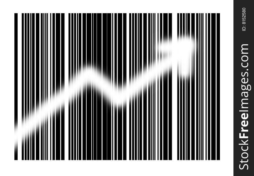 Bar code with arrow on white background. Bar code with arrow on white background