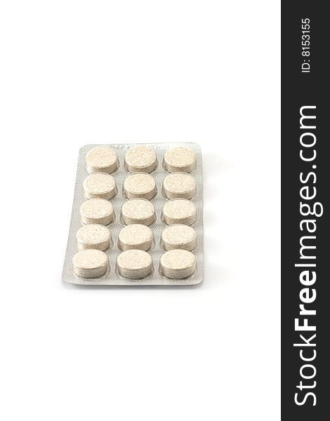 Packing the tablets, insulated on white background