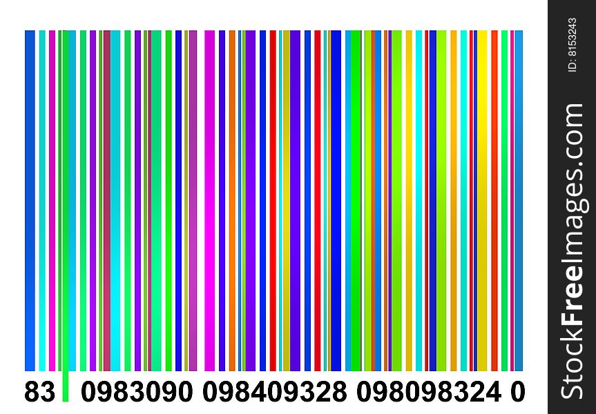 Colors bar code with numbers on white background