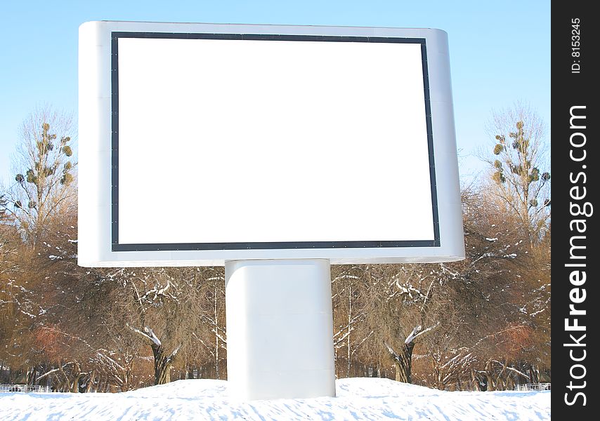 One white billboard for advertising