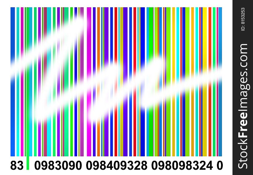 Colors bar code with numbers on white background