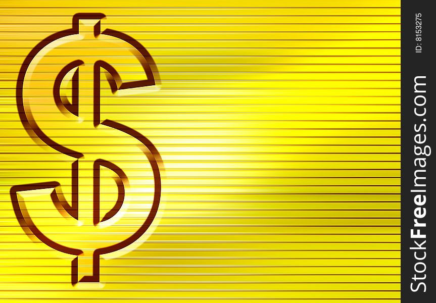 Money symbol on gold background with effects. Money symbol on gold background with effects