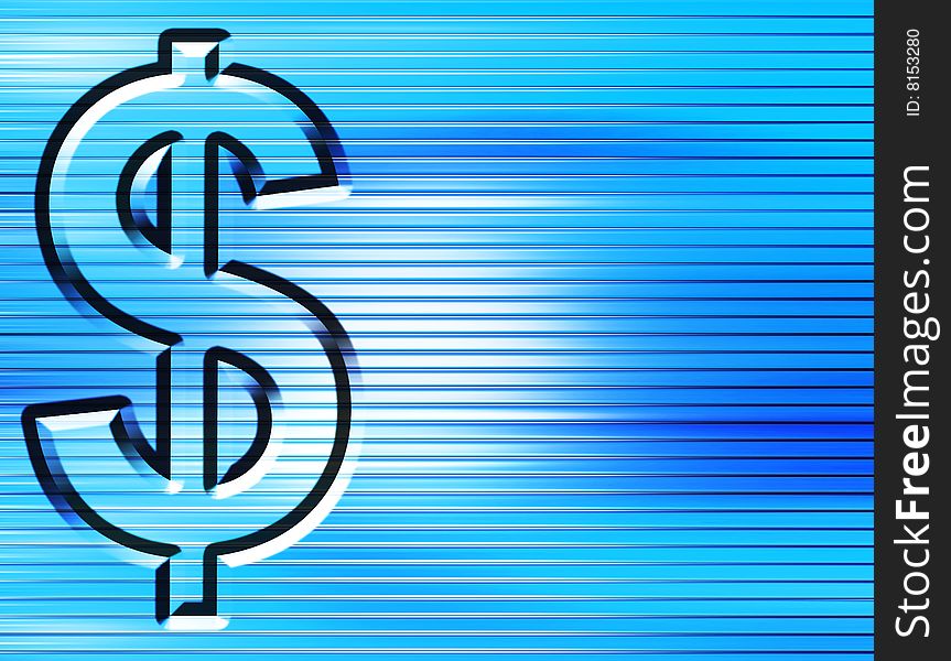 Money symbol on blue background with effects. Money symbol on blue background with effects