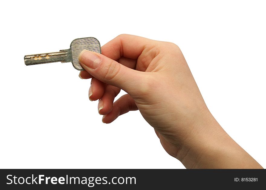 Key in hands at a woman