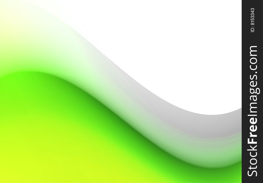 Green dynamic wave on white background. abstract illustration