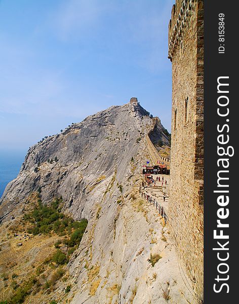 medieval genoese fortress on peninsula Cream. The Black sea. Ukraine.  medieval genoese fortress on peninsula Cream. The Black sea. Ukraine