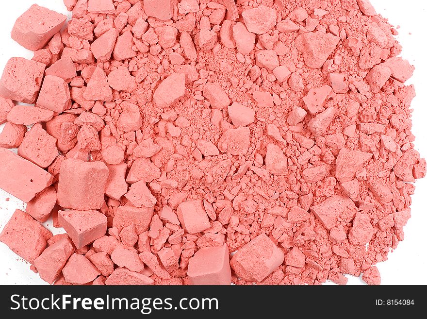 Colored grainy crushed chalk's textured background. Red.