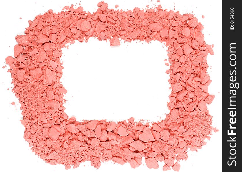 Original square frame from crushed red chalk. Original square frame from crushed red chalk