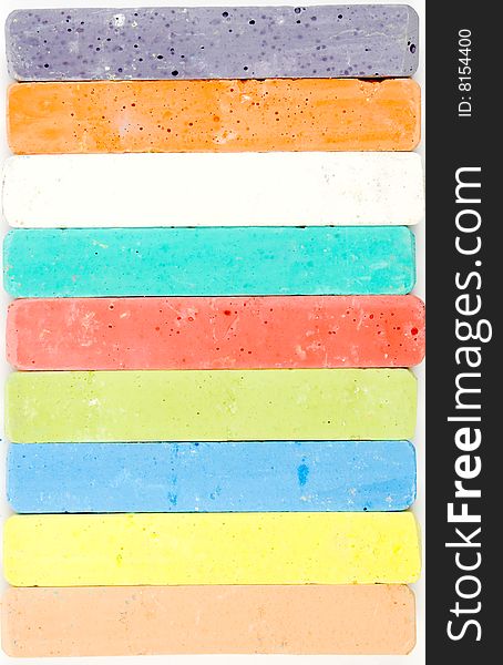 Colored background from one vertical row of  chalks