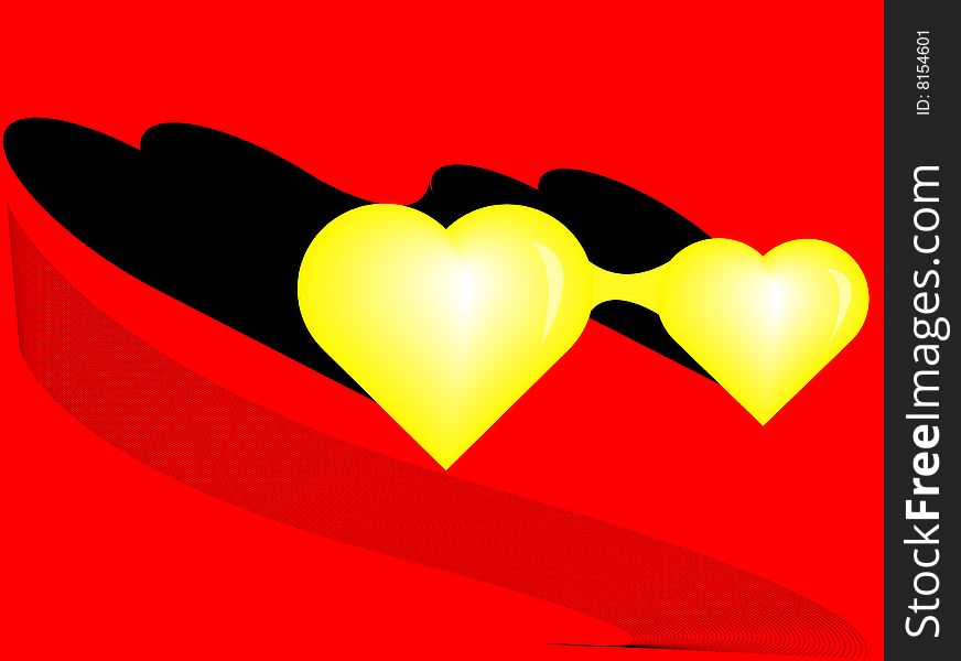 Two yellow Hearts