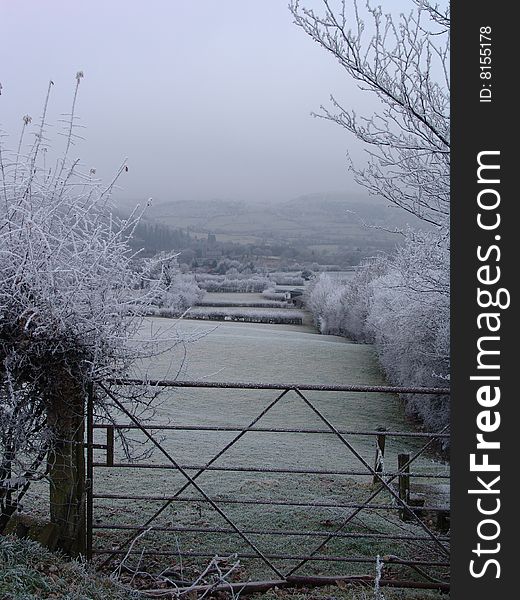 Frosty Farmland In Wales