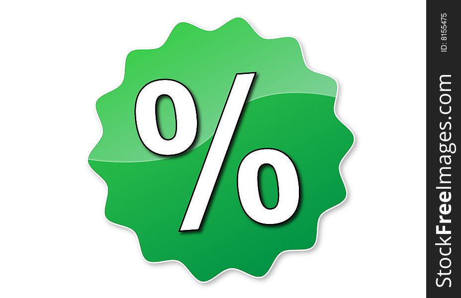 A green percent button for shop specials or something else.