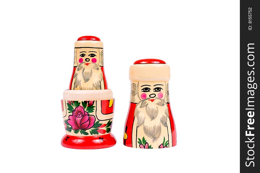 Russian dolls isolated on white