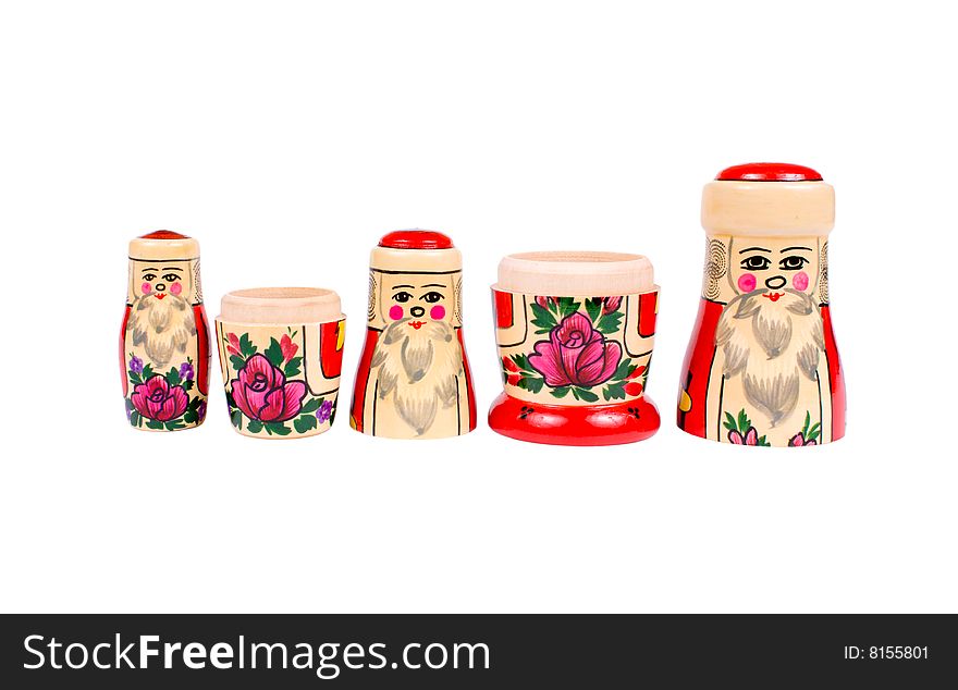 Russian dolls isolated on white