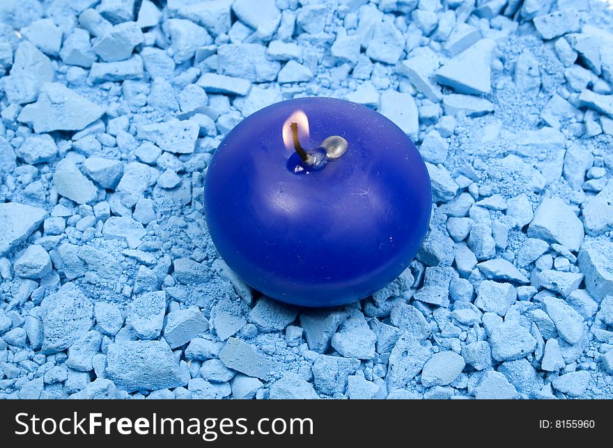 Blue Candle With Fire