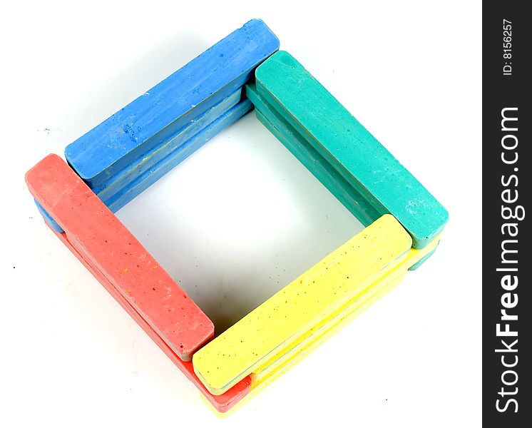 Square From Childrens Colored Chalk