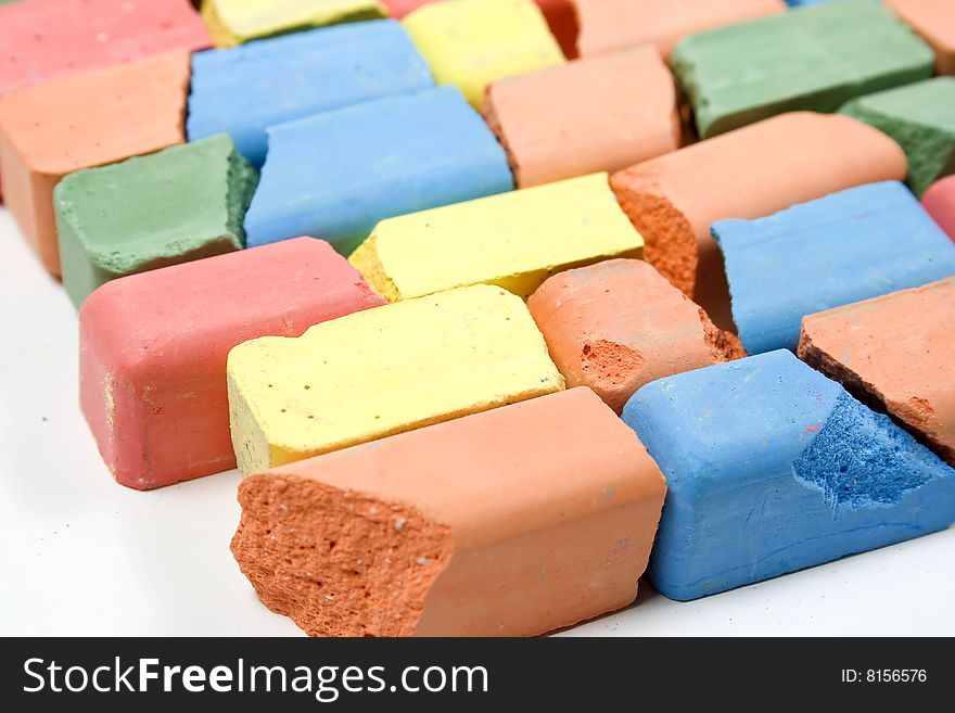 Set of colored chalk